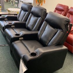 Three piece home theater seating set