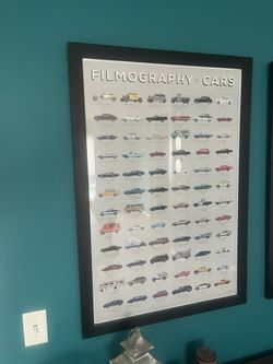 Framed filmography of cars Movie cars through the years 27 x 39