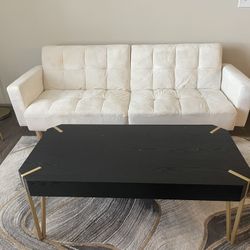 Black Faux Wood Coffee Table