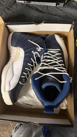 Air Jordan 12 Retro Navy Blue White Sneakers