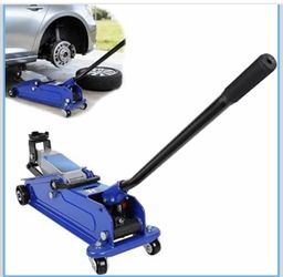 3 Ton Hydraulic Floor Jack 6600 lbs Heavy Duty Steel Car Jack with Wheels Fast Lift Floor Jack with 5"-15.2" Lifting Range (Blue)