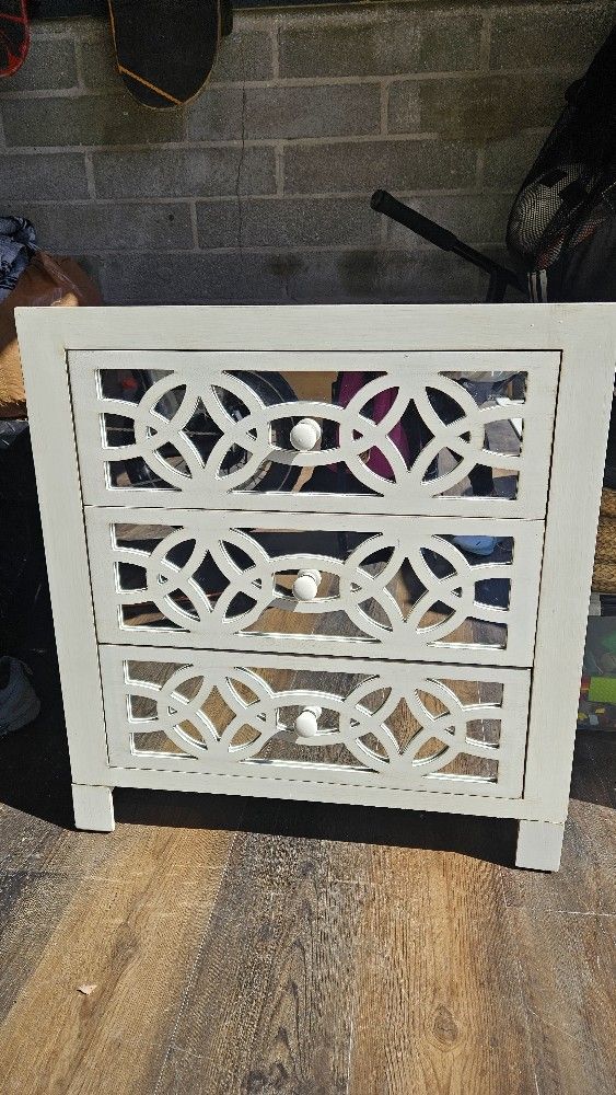 Beautiful Wood And Glass Nightstand