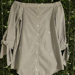 Off The Shoulder Stripped Dress