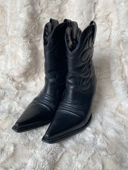 Diba Leather Cowboy Booties