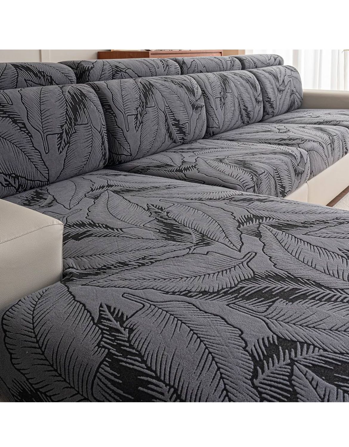 Brand: Cgeluy Sofa Cover Washable Sectional Couch Covers Sofa Slipcovers for 3 Cushion Couch Pet Friendly L Shaped Couch Protector Leaf Printed Covers