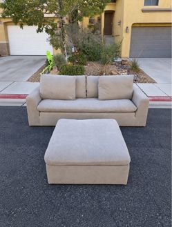‼️ FREE DELIVERY ‼️ Modern Gray Sofa Couch + Ottoman
