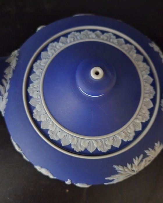 Jasper Cobalt Blue Wedgwood Teapot 19th Century