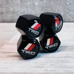 Matte Black TRD Class A Car Airtight Wheel Tire Air Valve Caps Stem Cover…….