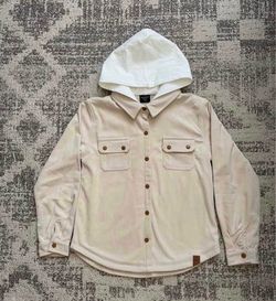 NWOT Little Bipsy hooded corduroy shacket in oat Size 9-10