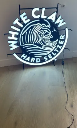 WHITE CLAW HARD SELTZER LED SIGN RARE SUPER LARGE 36" x 35"