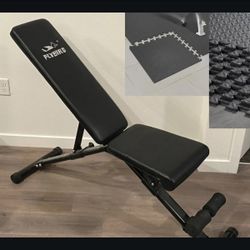 Flybird Exercise Bench with Exercise Floor Mats