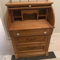 Vintage Roll Top Secretary Desk