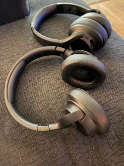 One pair of JBL and one pair of soundcore headphones