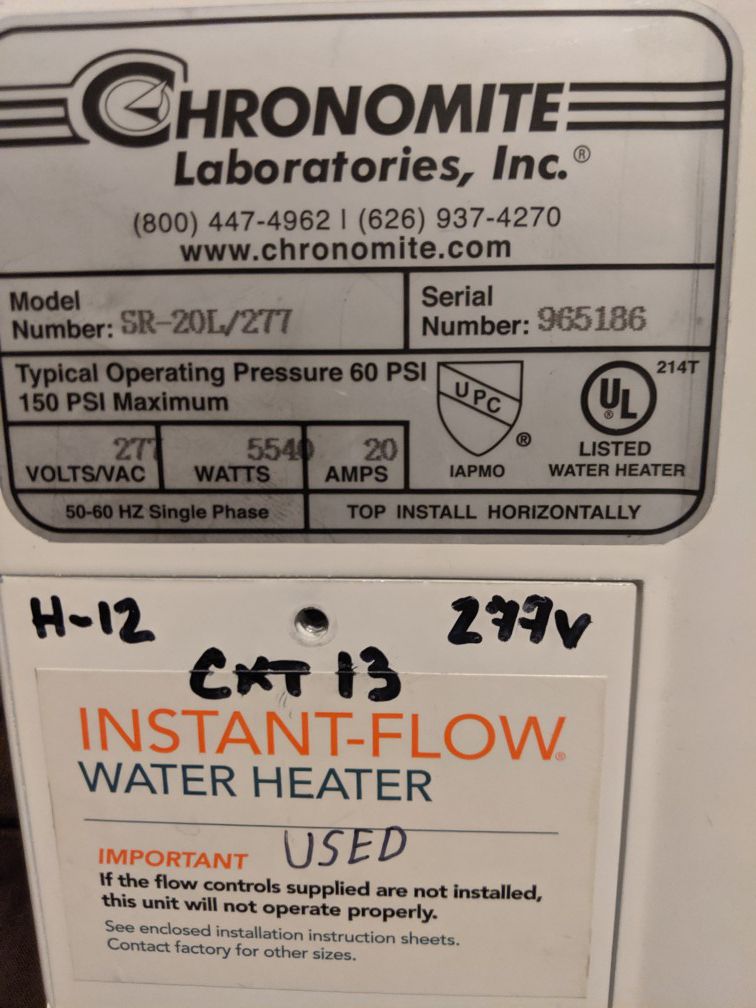 Chronomite Instant-Flow Water Heater