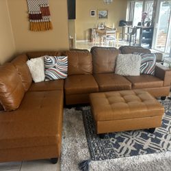 3 Piece Leather Sectional 