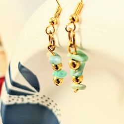 Fancy amazonite Gems Dangling Earrings 