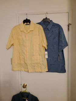 2 (L) CABAVERA Button up shirts. Beautiful And NEVER USED!!