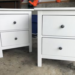 Two White Ikea Hemnes Nightstand/end Tables 