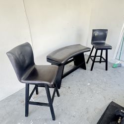 2 Swivel Stools And A bench