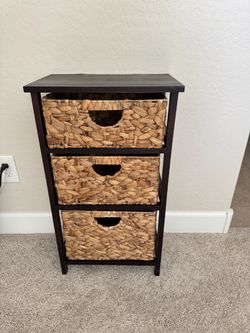 3 drawer wicker storage