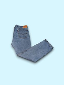Levi's 505 Jeans Mens 40x34 Regular Straight Fit Blue Light Wash Fade