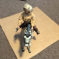 Vintage Marx Movable White Horse with shown accessories 