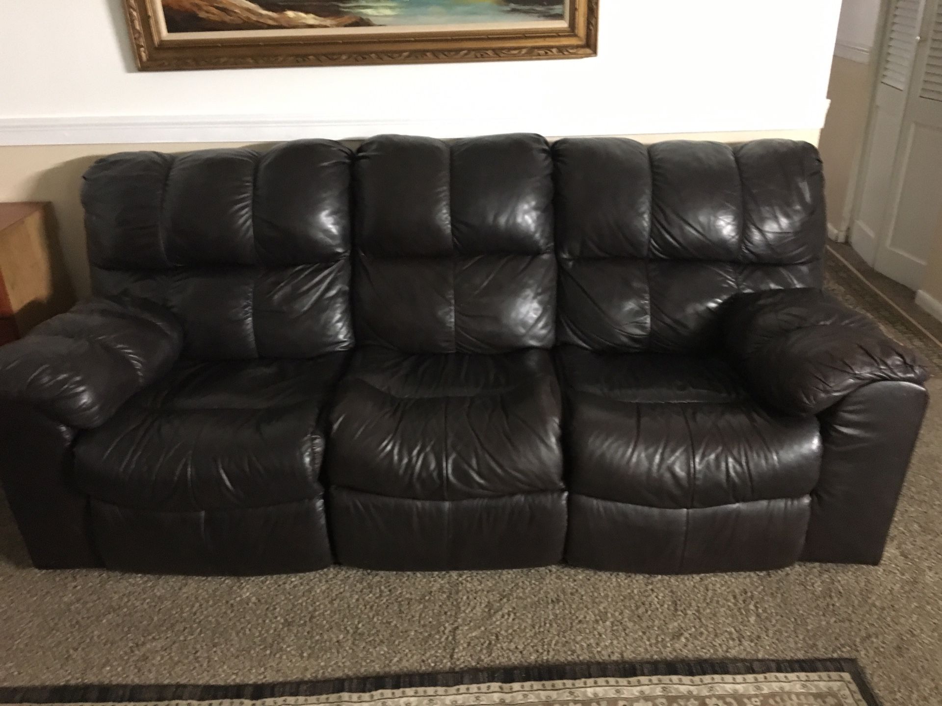 Brown sofa couch leather