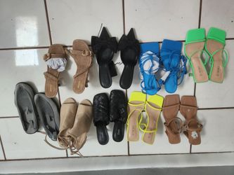 Mixed Women's Sandals and Heels Bundle – 9 Pairs