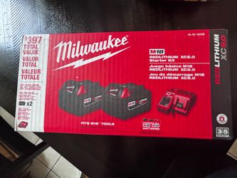 MILWAUKEE 48-59-1852B M18 XC5.0 STARTER KIT 2 BATTERIES & CHARGER - NEW !!!