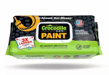 CROCODILE CLOTH Professional Paint Pre-Moistened Heavy-Duty Wet Cloths Cleaning Wipes (100 Per Pack)