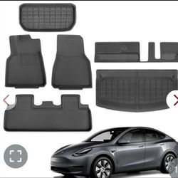 CreeKT Fit For Tesla Model Y 7 Seater Floor Mats Trunk Mat 2023 2022 2021 , Premium All Weather Model Y Floor Mats Front Rear Cargo Trunk Frunk Liner 