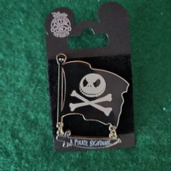 Disney Nightmare Before Christmas Jack Skellington Cross Bone Pirate Flag Pin