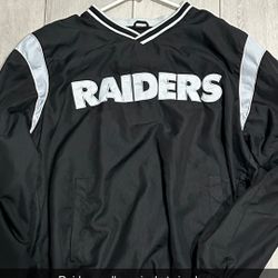Oakland Raiders Los Angeles Las Vegas Pullover Jacket Nfl Men’s Size Large