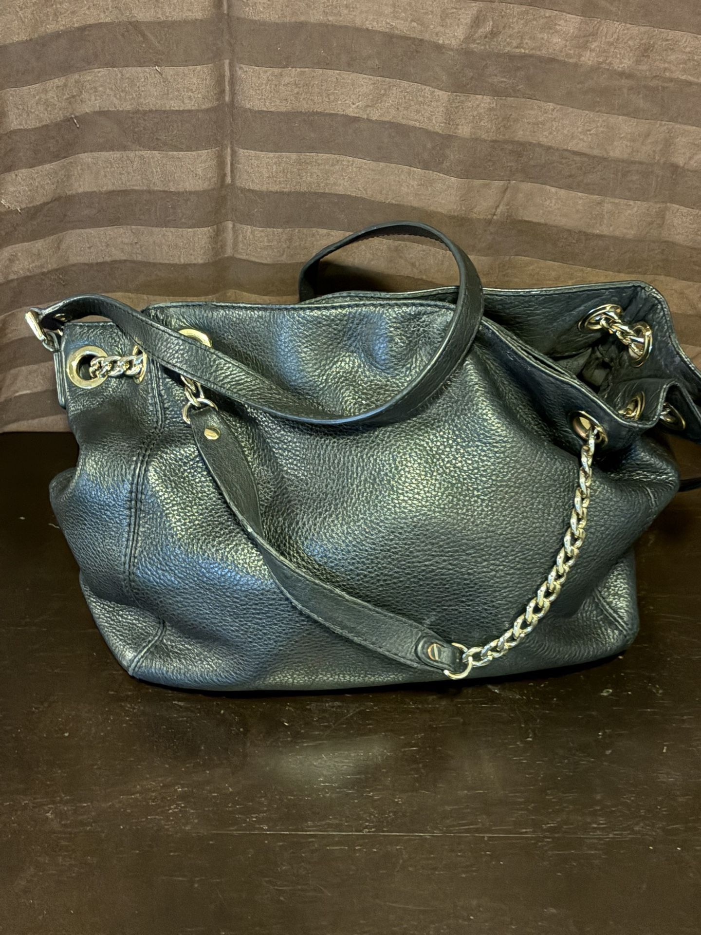 Michael Kors Black Soft Leather Slouch/hobo Bag