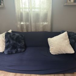 Couch With Navy Couch Cover 