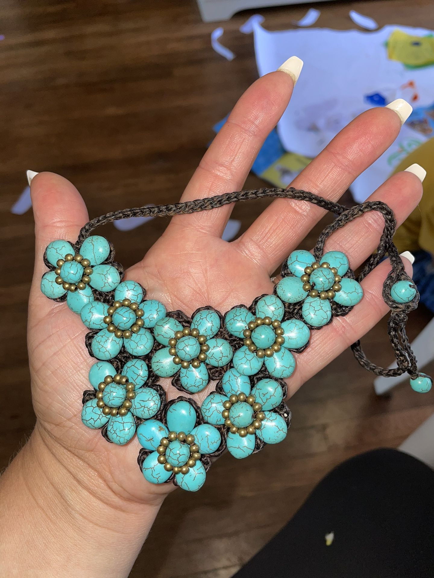 Turquoise Colored Rock Necklace 
