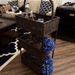 Tiered Wicker Basket Stand