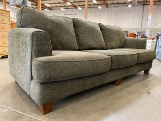 ASHLEY Sage Green Textured Weave 3-Seat Sofa