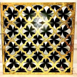 Shiny Gold Black Decorative Metallic Wall Panel Frame Gold Home Goods Wall Decoration