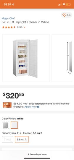 Magic chef 5.8 upright freezer home depot discount