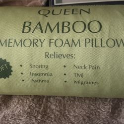 Queen Bamboo Memory Foam Pillow 