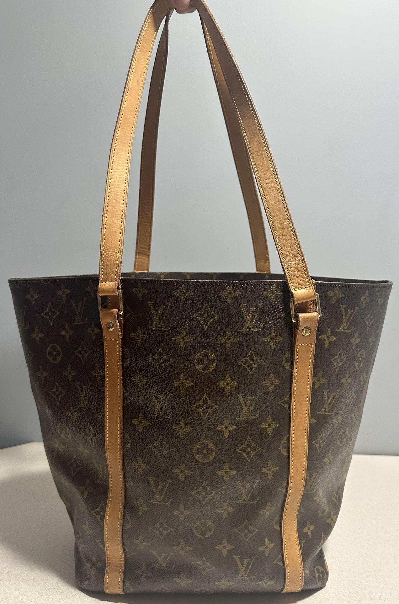 Louis Vuitton Sac Shopping Monogram Canvas Leather