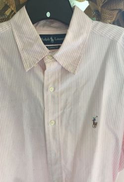 Men’s pink stripe Ralph Lauren shirt