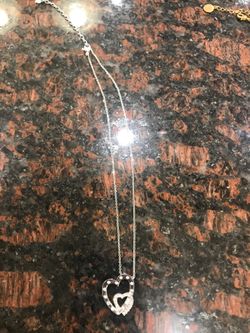 SWAROVSKI crystal double heart pendant necklace