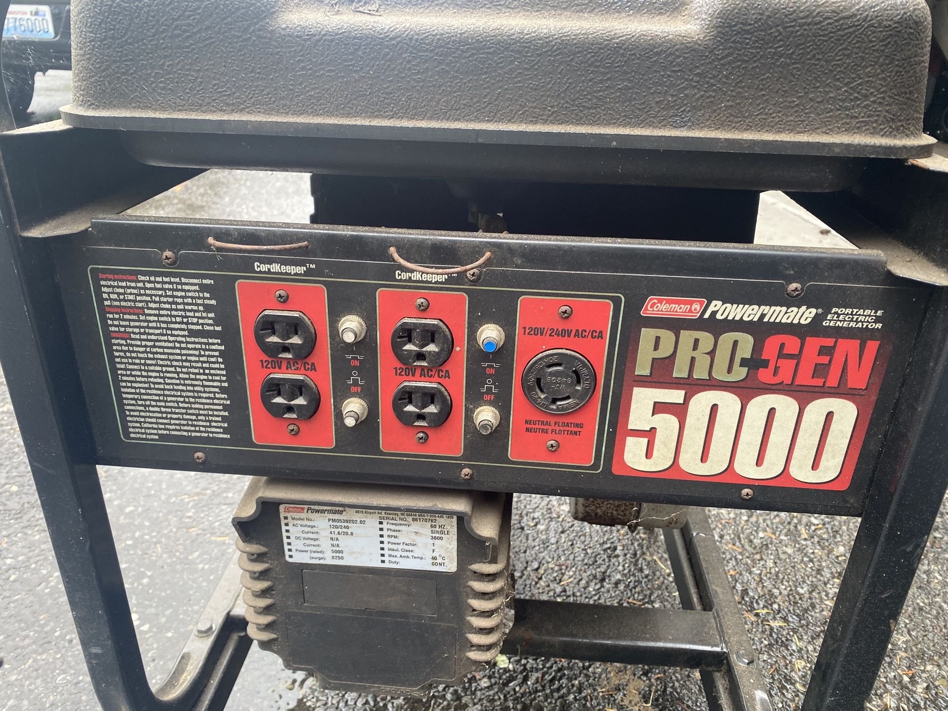 Coleman Powermate ProGen5000 Portable generator