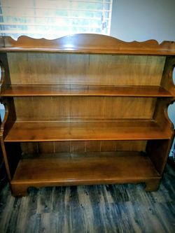 Solid Wood 4 Tier Waterfall Style Bookshelf 