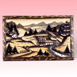 Vintage German Black Forest Hand Carved Wood Wall Plaque