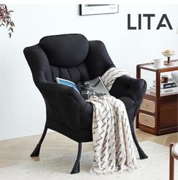 LITA Black Tufted Accent Chair