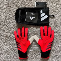 Adidas Predator Pro Soccer Goalie Goalkeeper Gloves Black Red
