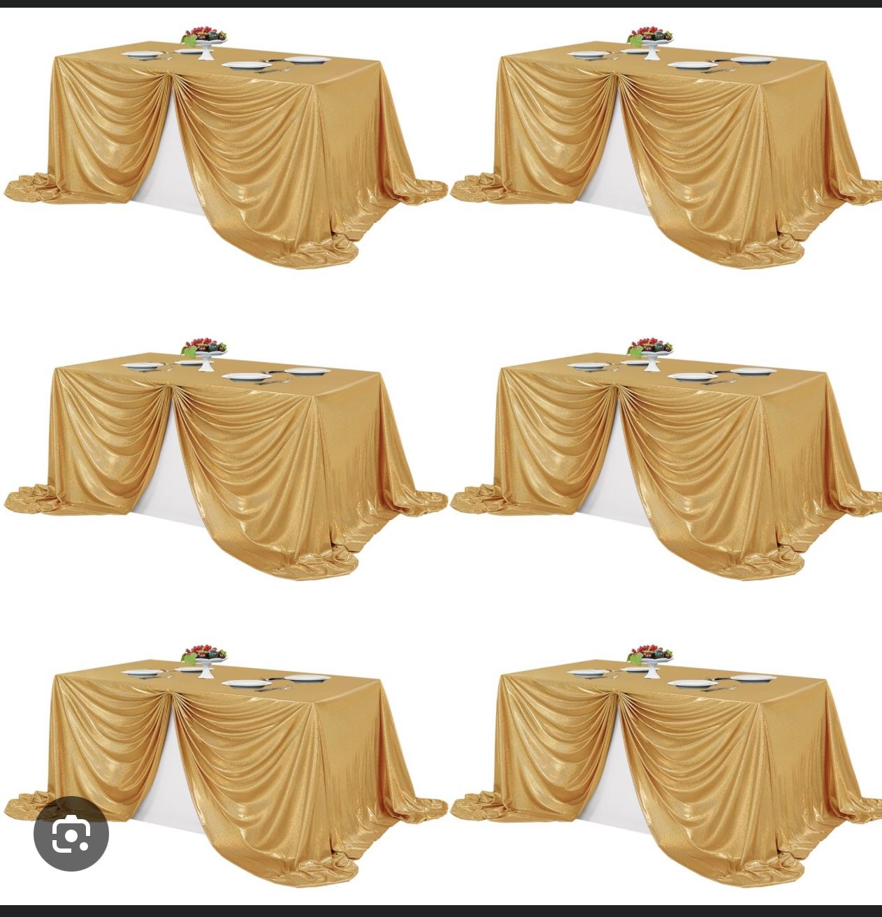 Fitable Gold Sequin Tablecloth for Parties - 6 Pack